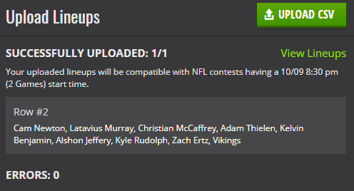 Uploading Lineups to FanDuel & DraftKings – FantasyLabs Support